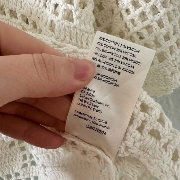 Free People White Rosarita Crochet top size large - Picture 6 of 7